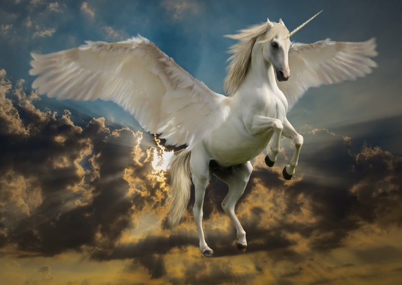 Unicorn in a fantasy landscape